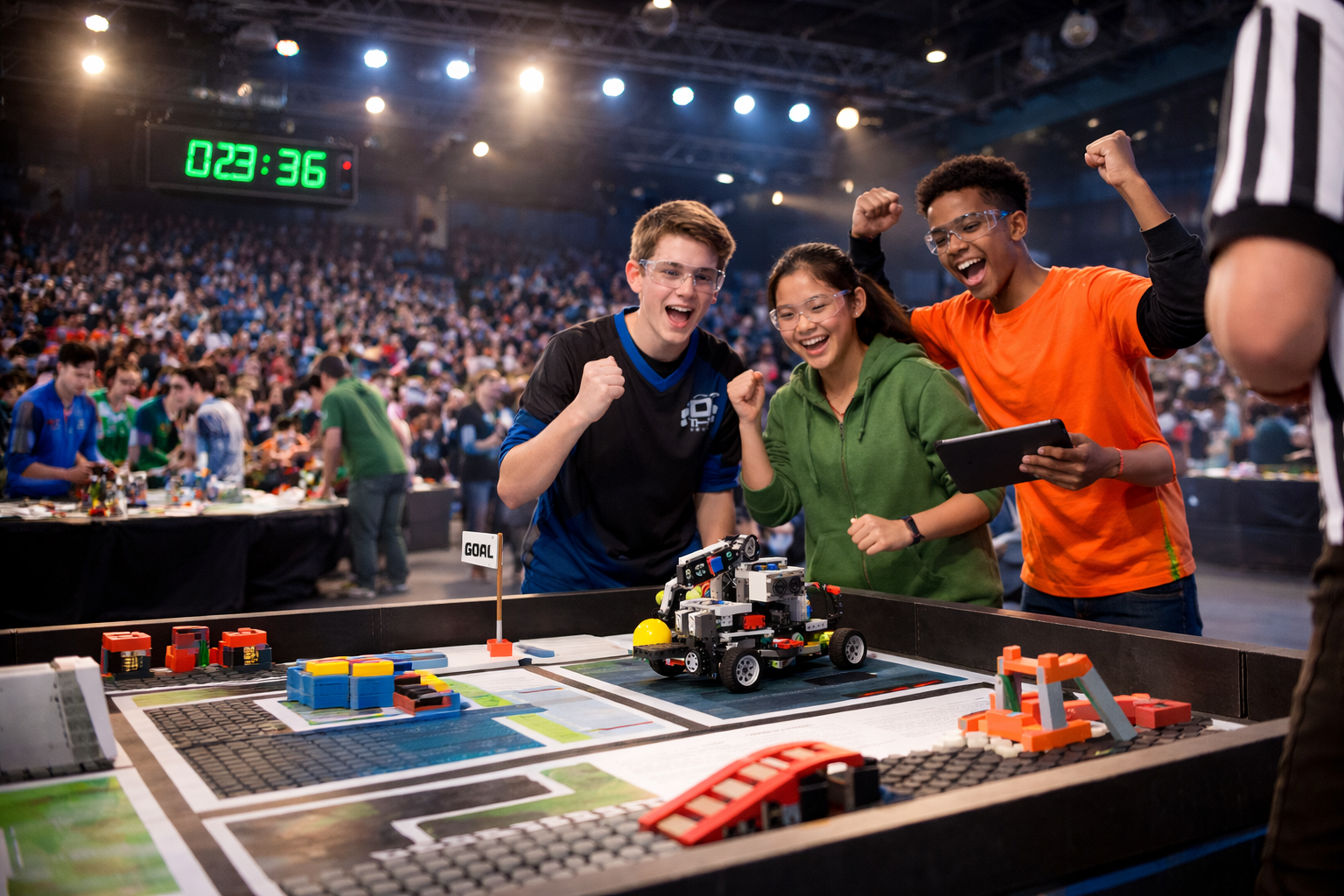 Competition teams in action